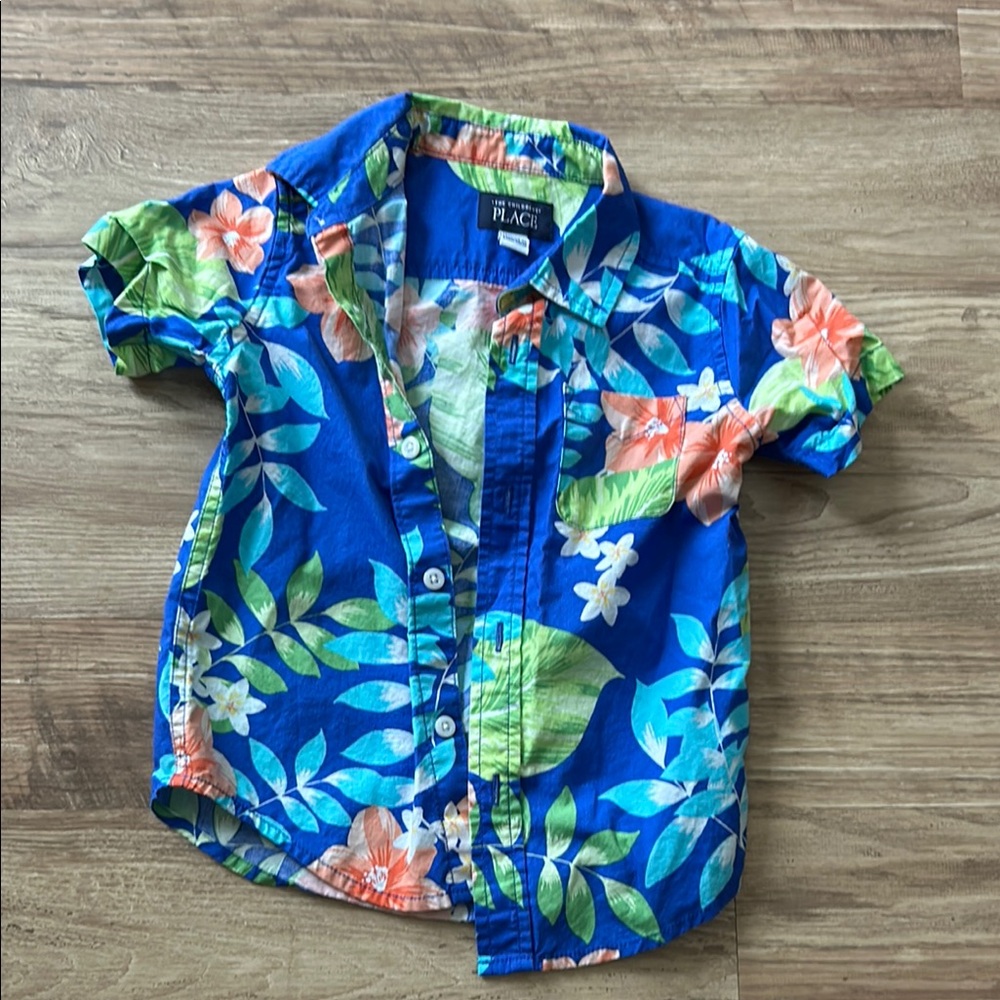The Children's Place Blue Floral Kids Shirt